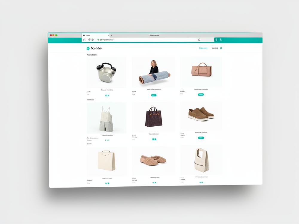 Browser mockup of an e-commerce website product grid